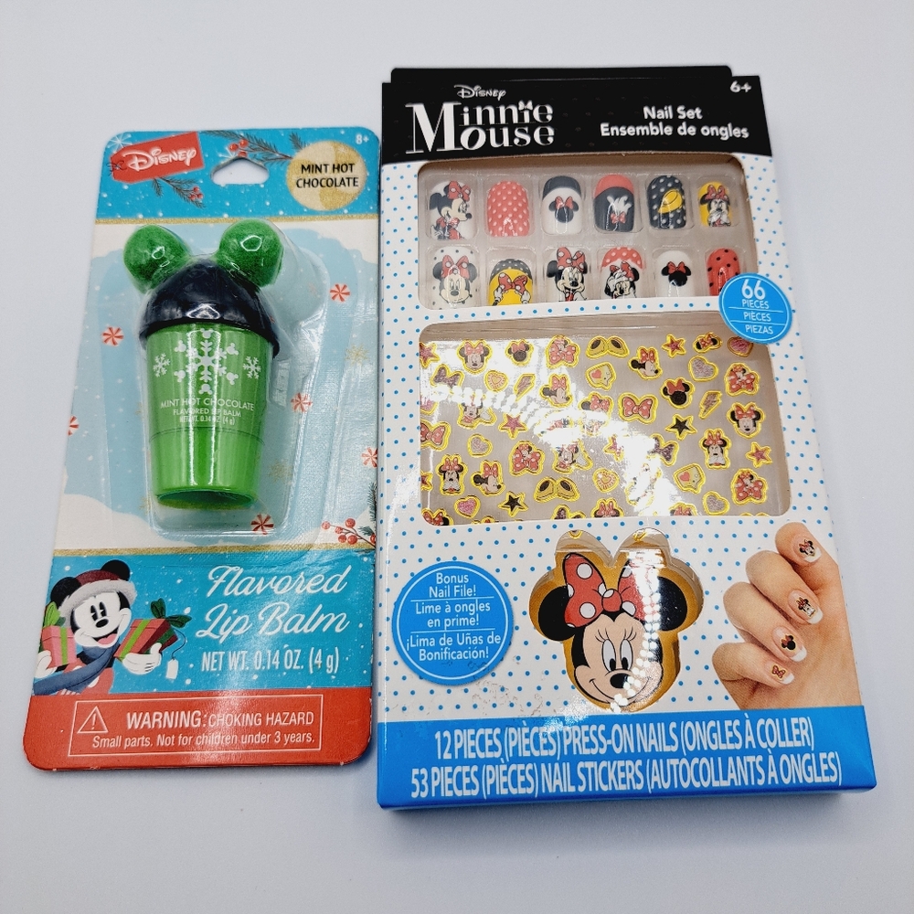 Disney Minnie Mouse Nail Set and Mint Hot Chocolate Lip Balm